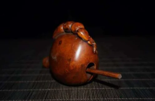 Chinese Natural Boxwood Hand carved Moktak Holz Fisch Buddhistisch Statue 4