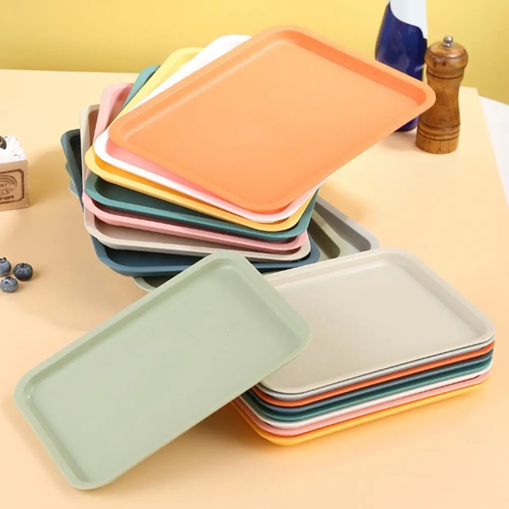 Plastic Pallet Nordic Rectangular Multiple Colors Food Bread Pan Hotel Service Household Storage Tray