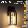 2 Pack Dusk to Dawn Exterior Lighting Fixtures, 10W LED Modern Outdoor Wall Lights Sconce with Crystal Bubble Glass 2