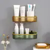 Bathroom Rack Shelf Wall-Mounted Strong Acrylic Toilet Adhesive Washroom Non-Perforated Cosmetic Table Transparent Storage 3