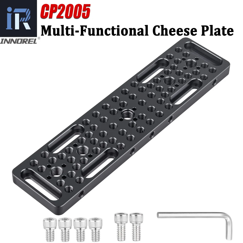 Placa Cheese Plate INNOREL CP1407 Para Cámaras DSLR - Con Rosca 1/4" Y 3/8" Universal | Para Cages, Trípodes O Accesorios