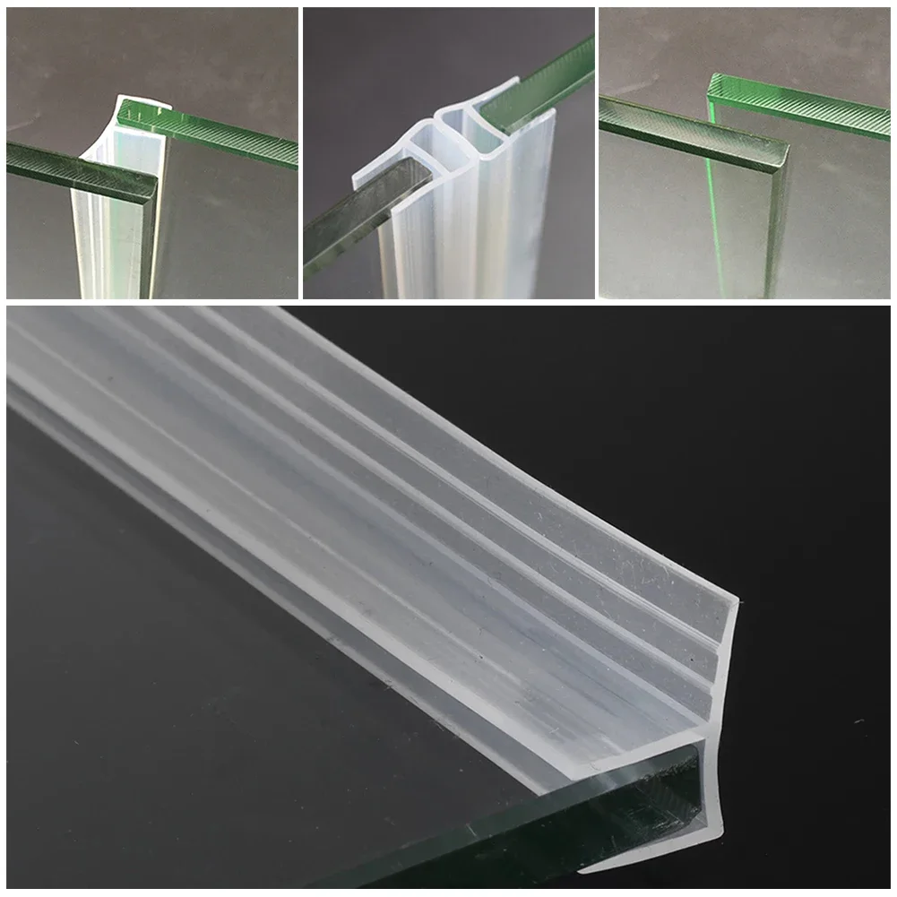 2pcs PVC Rubber Glass Door Sealing Strip 4 To 12mm Frameless Bath Shower Screen Seal Gap Window Door Weatherstrip accessories