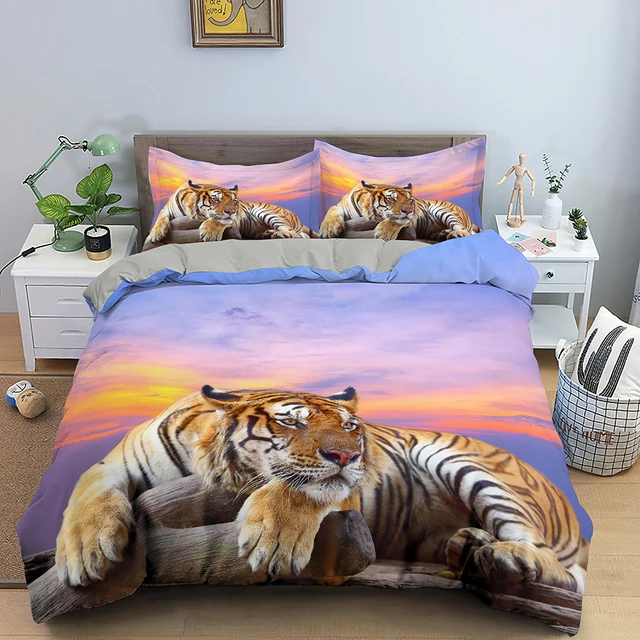 vlot woestenij Parameters Tijger Dekbedovertrek Zacht Dekbed Cover Microfiber Dier Beddengoed Set  Tijger Patroon Dekbedovertrek Voor Room Decor 2/3 stuks Beddengoed -  AliExpress