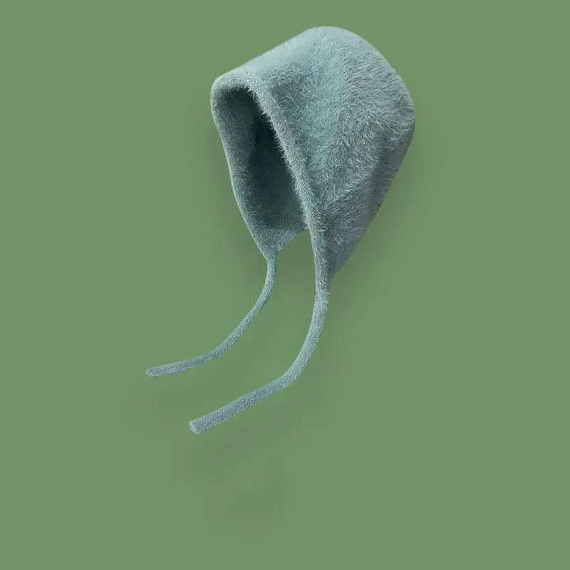 Y2K Cute Beanie Autumn Winter Women Warm Japanese Knit Hat Pile Caps Men Ear Protection Tie Pullover Hat Gorro Bonnet