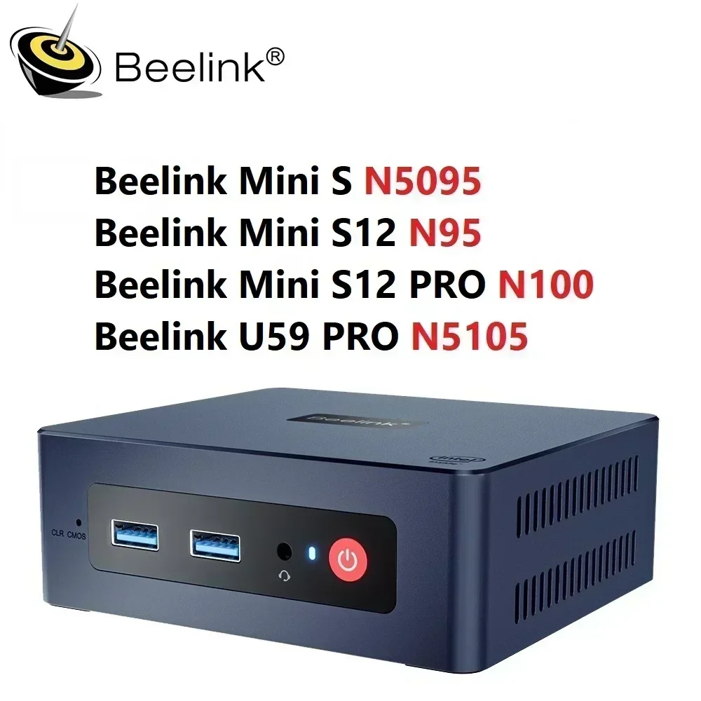 Beelink Mini S12 PRO N100 N95 N5095 N5105 Mini PC Windows 11 WiFi BT DDR4 8GB 256GB 16GB 500GB Desktop Gaming Computer