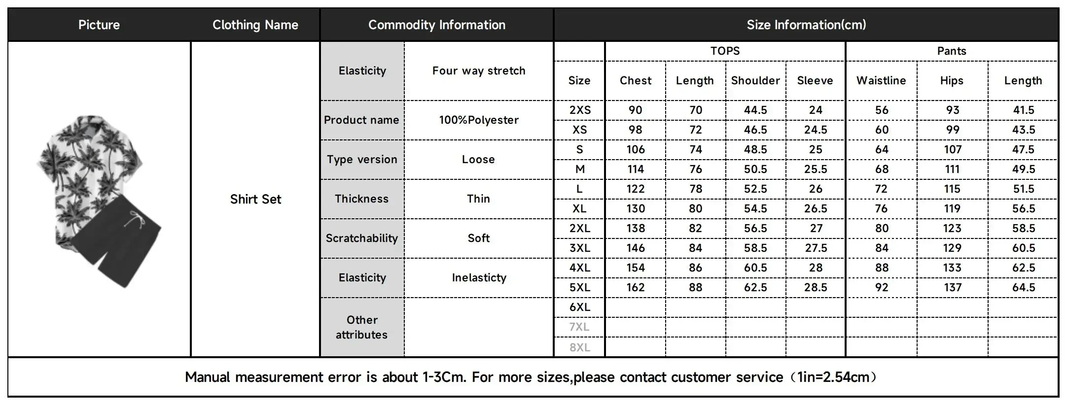 Description Picture 2 of itemHawaiian Shirt For Men/Women Summer T-Shirts Flame Pattern Casual Button Beach Shirts Short Sleeve Oversized Shirt Set Top