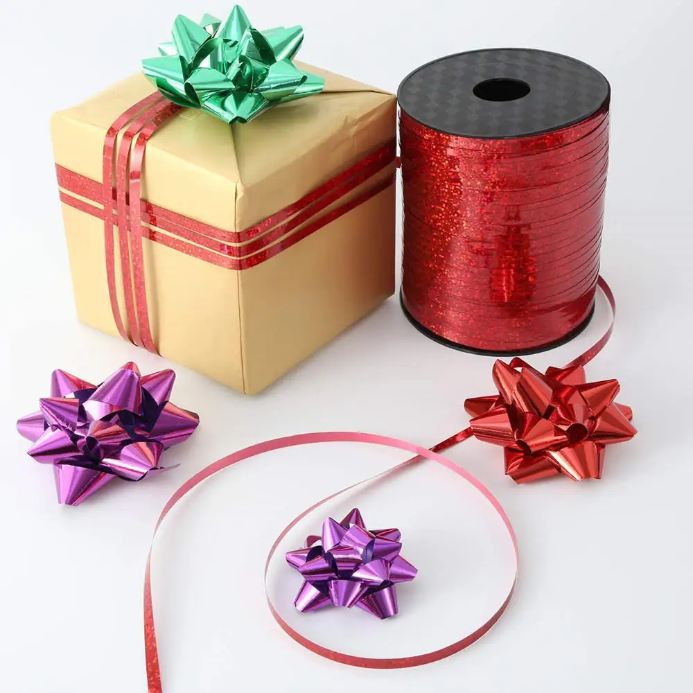 Crimped Shiny Ribbon Black Curling Ribbon 500 Yards - Metallic Shiny ...