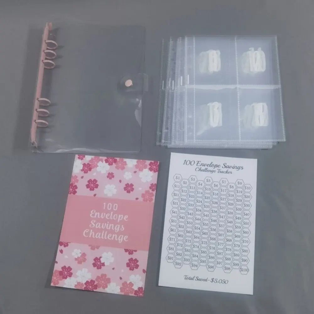 100 봉투 돈 절약 챌린지, 돈 절약, 노트북 저축 바인더, 재사용 가능한 예산절약 챌린지 북