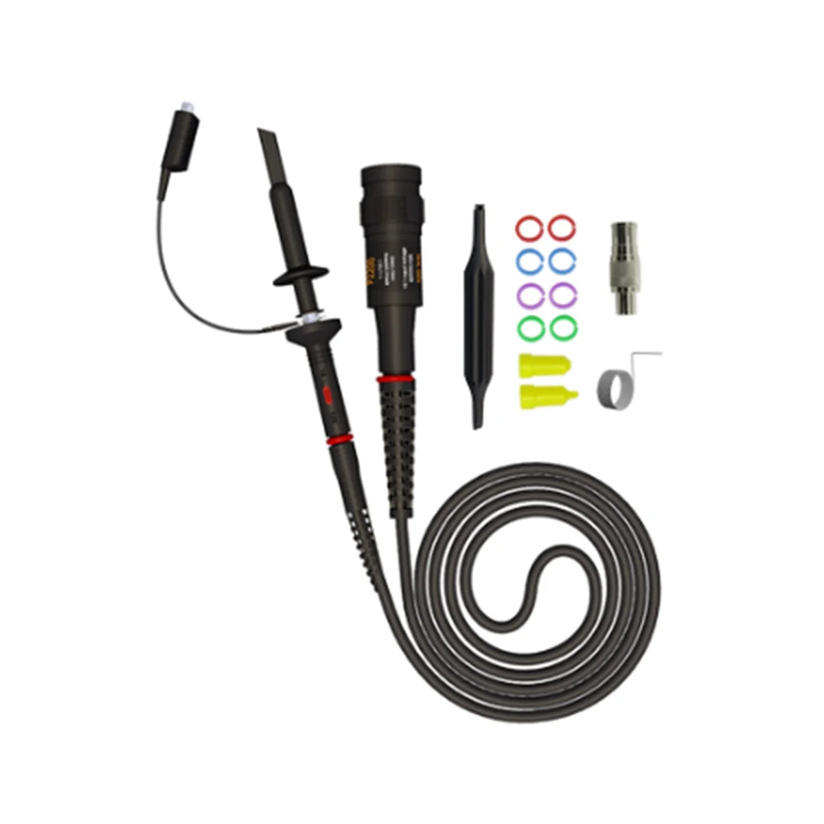 Oscilloscope Clip Probes 200MHz Fully Insulated BNC End Probe with Accessories Kit 1X 10X