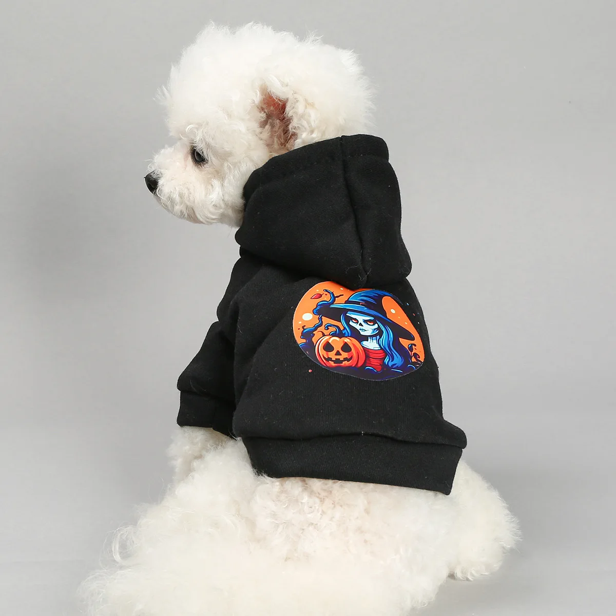 

Autumn and Winter Pet Clothes Halloween Sweaters Interesting Pumpkin Pattern Small and Medium-sized Dog Fashion Hoodie Poodle