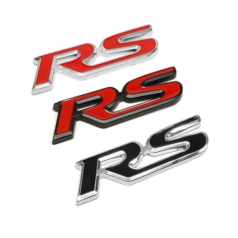 3D Metal Car Rear Trunk Emblem Badge Griglia Anteriore Rs Logo Sticker Per Ford Focus Fiesta Accessori