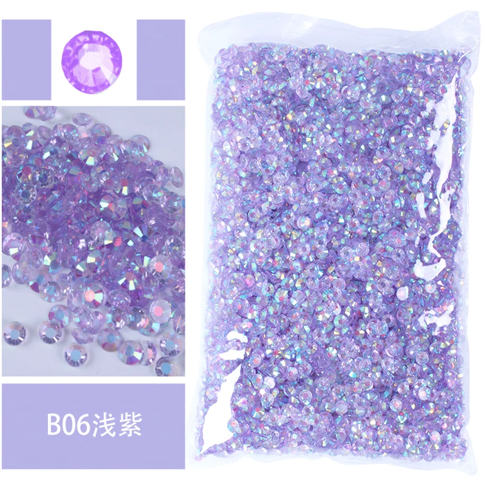 Vibrant Jelly Color Transparent Resin Rhinestones for Nail Art & Garment Decoration, Bulk Wholesale