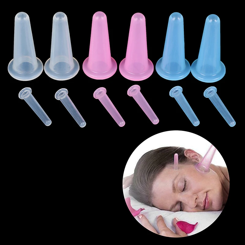 Massage Vacuum Cupping Set 4 Pcs Silicone Face Cuping Therapy Cup Anti Cellulite Body Massage Health Care vacuum cupping sets