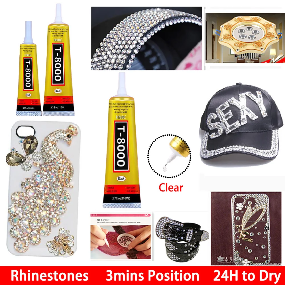 1pc15/50/110ML Transparent T8000 Glue Clear Phone Repair Jewelry Craft Fiber Electronic Component Contact Adhesive T8000 Sealant 4