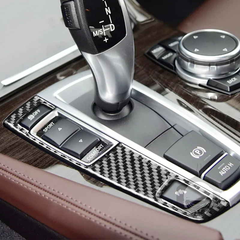 

Carbon Fiber Stickers Car Gear Shift Panel Modification Cover Trim Strips For BMW 5 Series 528 525li F10 Car Inner Accessories