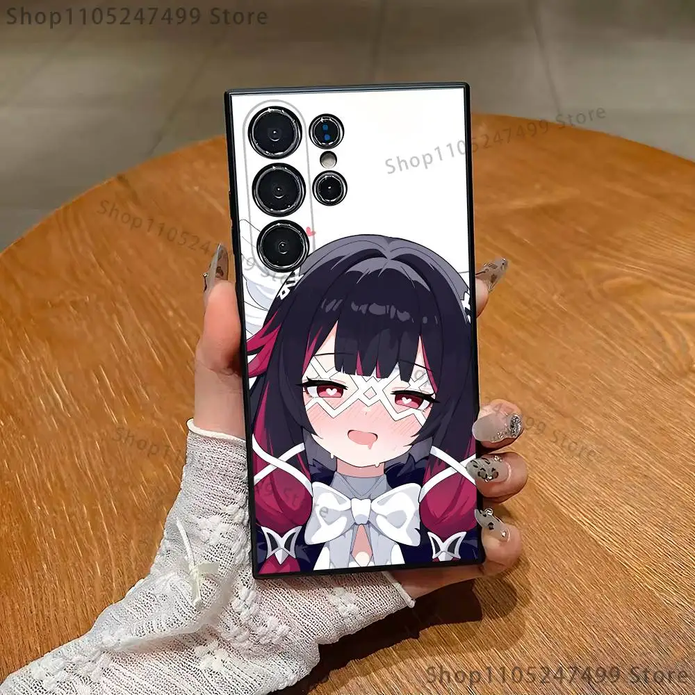 Elegant Columbina Black Silicone Phone Case - Genshin Impact Design
