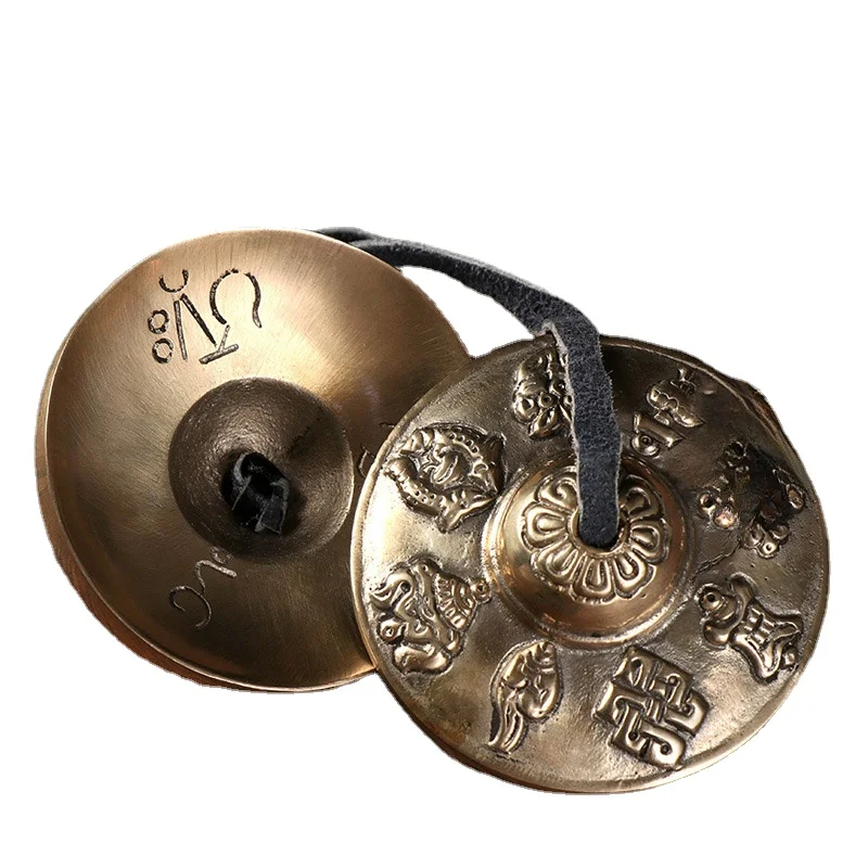 

Nepal Hand Bells Brass Tibetan Charm Bells Chakra Cleansing Children's Music Instrument Montessori Diatonics Master Taps Orff