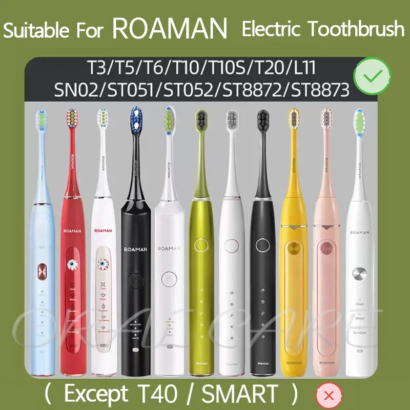 Suitable For Roaman Electric Toothbrush Head Replacement Head T10S/T10/T3/T5/T6/T20/S3/ST051/V5/E7/L11//P6 Vacuum Brush Head 2