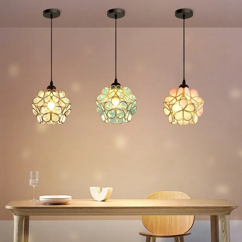 

Modern LED Pendant Light Petal Shaped Macaron Single Head Ceiling Lamps For Corridor Aisle Entrance Balcony Dining Room Fixtures