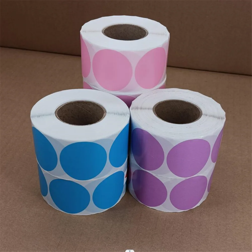 3cm 1000stickers,round Thermal Label Sticker,colorful thermal paper sticker