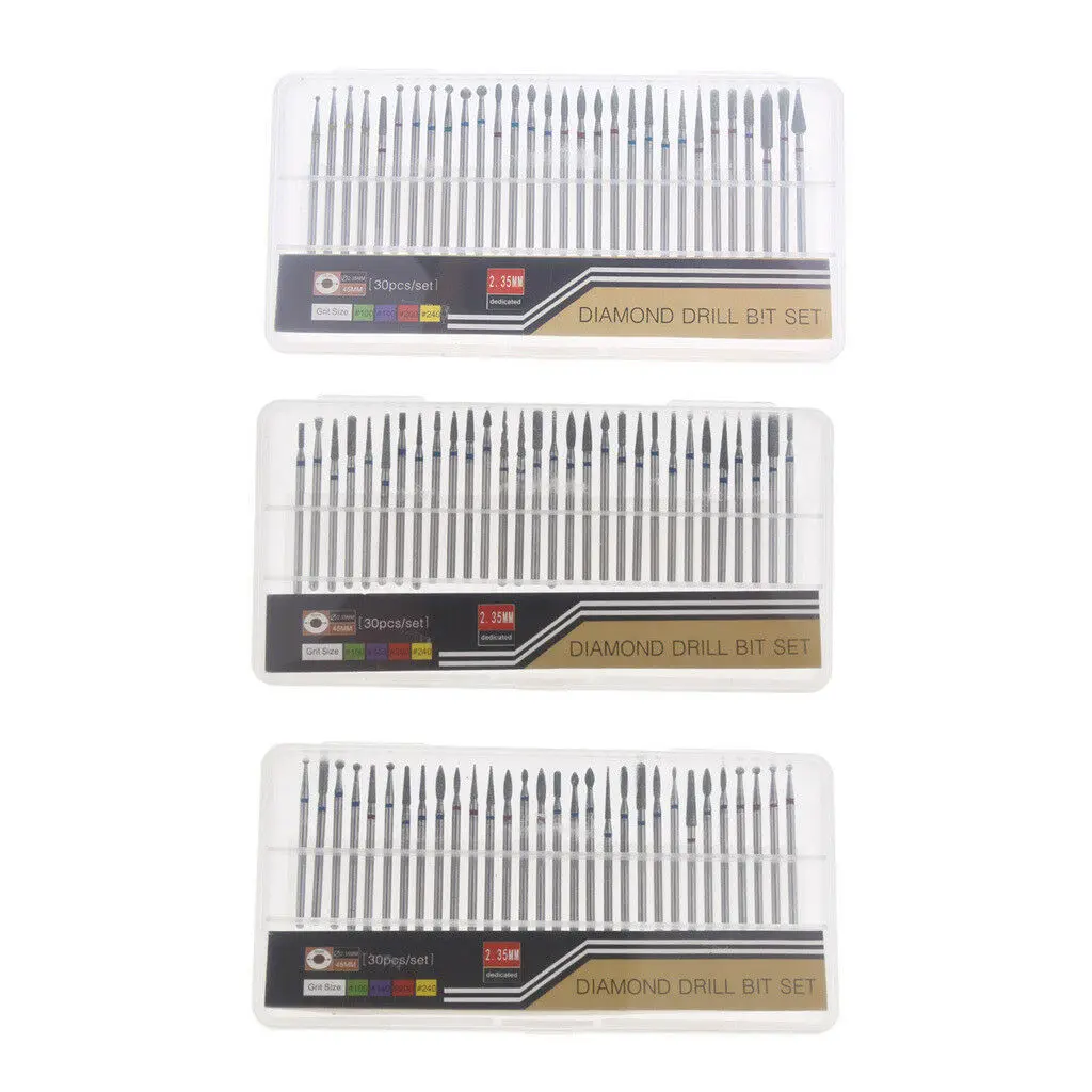 Electric Nail Drill Bit 30pcs/set Professional Milling Cutter Electric Rotary Manicure Machine Accessoires Diamond Nail Drill Bits Set Nail Tools