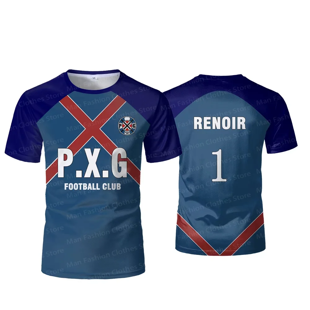 P.X.G Blue Lock Japanese Anime Jersey Football Uniform No.9 Rin Shidou Cosplay T Shirts Men's And Women's Casual Sports Tops 3