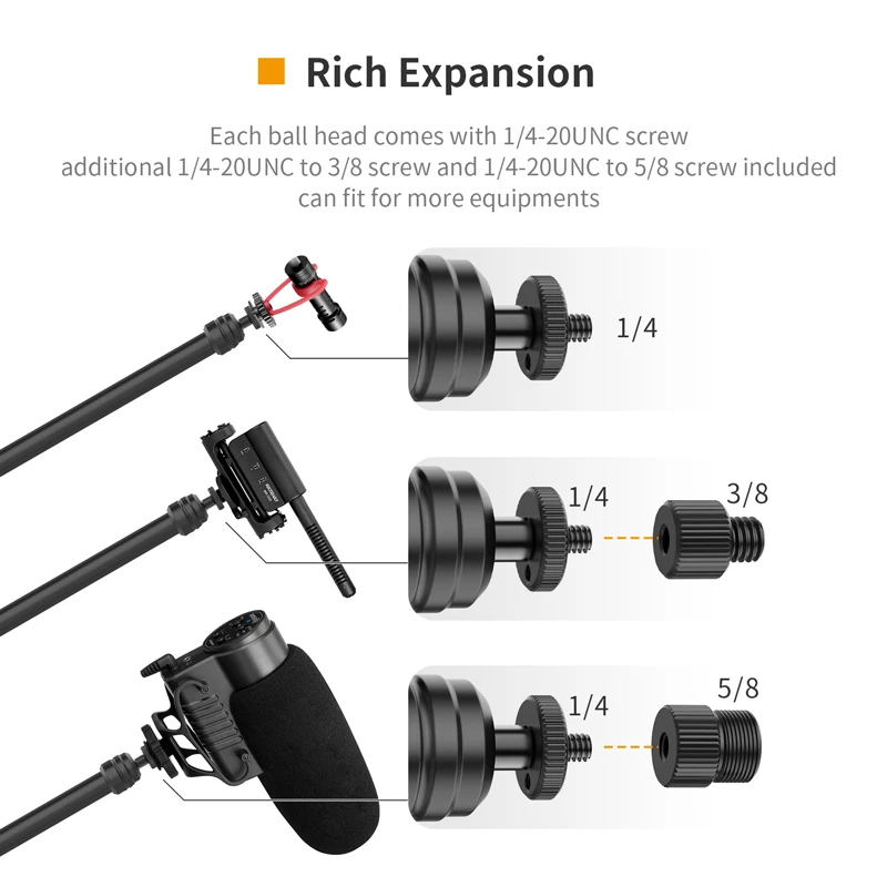 Light Stand VIJIM LS08 04 06 Desk Mount C-clamp Flexible Arm Extend With 360&deg; Ballhead Mic Ring Light Bracket
