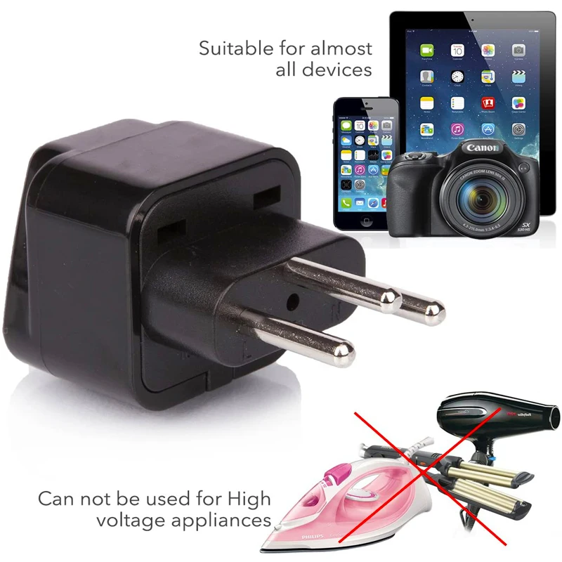 European Travel Adapter Plug Set Pack Of 4 Universal Outlet Adapters For All Of Europe Type C E to UK Switzerland Italy Germany