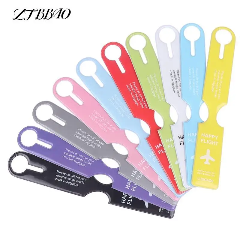 

1PCS Cute Luggage Tags Luggage Label Straps Suitcase Id Name Address Identify Tags Airplane PVC Accessories