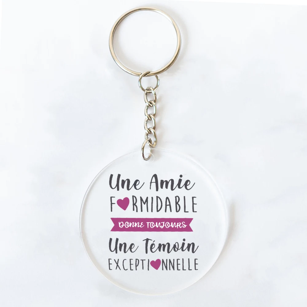 Ein wunderbarer Freund/Schwester/Cousin, der immer eine außergewöhnliche Zeuge ist. Schlüsselanhänger aus Acryl, Hochzeitsgeschenk für Zeuge – Detail 4