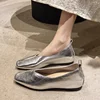 Women's Loafers Genuine Leather Luxury Shoes Sss Grade Silver Heels Gold Pumps Square Toe Elegant Mary Janes Shoes For Women 3