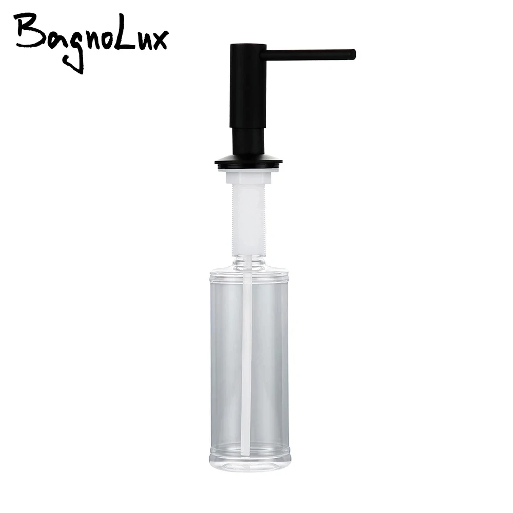 Soap Dispenser Gunmetal Plastic Bottle 360 Degree Swivel Head Kitchen Sink Installed