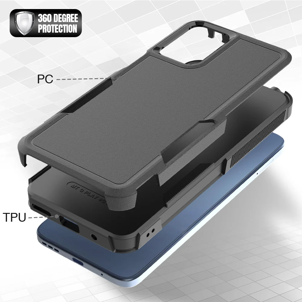 Durable Dual-Layer Shockproof Phone Case with Screen Protector