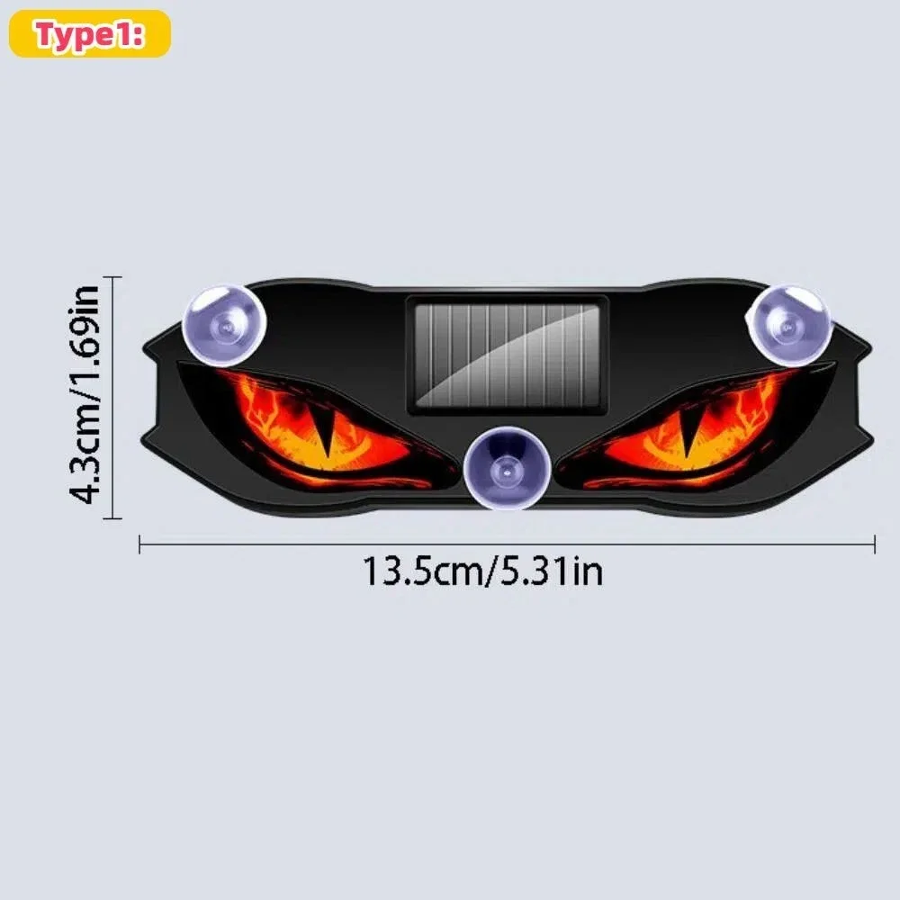 Luce Solare per Auto a Forma di Occhio Demoniaco, Luce di Segnalazione Dinamica Lampeggiante, Luci di Sicurezza Universali per Veicoli - Image 3