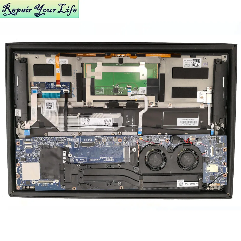 노트북 CPU 냉각 선풍기, 델 XPS 13 9370 0980WH 980WH 노트북 PC 팬 쿨러 라디에이터 ND55C19-16M01 DFS350705PQ0T DC 5V 4 핀