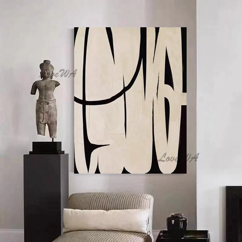 100%Handpainted Geometric Abstract Painting New Arrival Oil Painting New Arrival Hand-painted Wall Art Wall Art For Room Unframe 