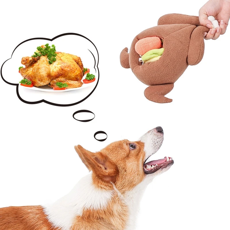 Stuffed Turkey Snuffle Dog Toy-3 in 1 Hide and Seek Toy, Snuffle