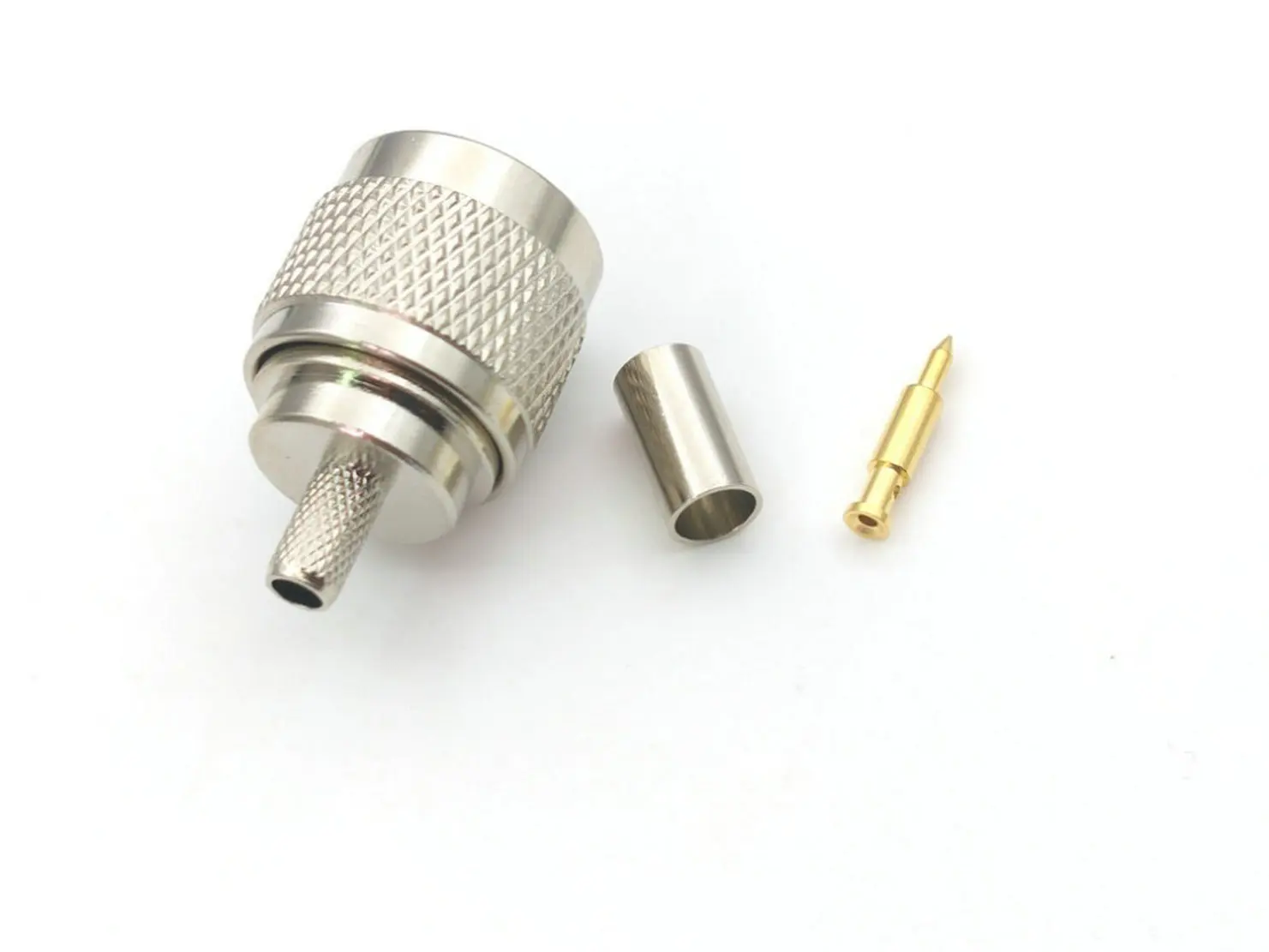 N connector copper N male plug crimp For RG58 RG142 LMR195 RG400 Cable Straight RF connector