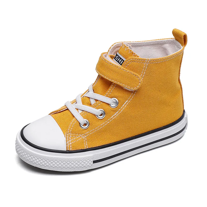 Children Canvas Shoes High-Top Boys and Girls Shoes White Board