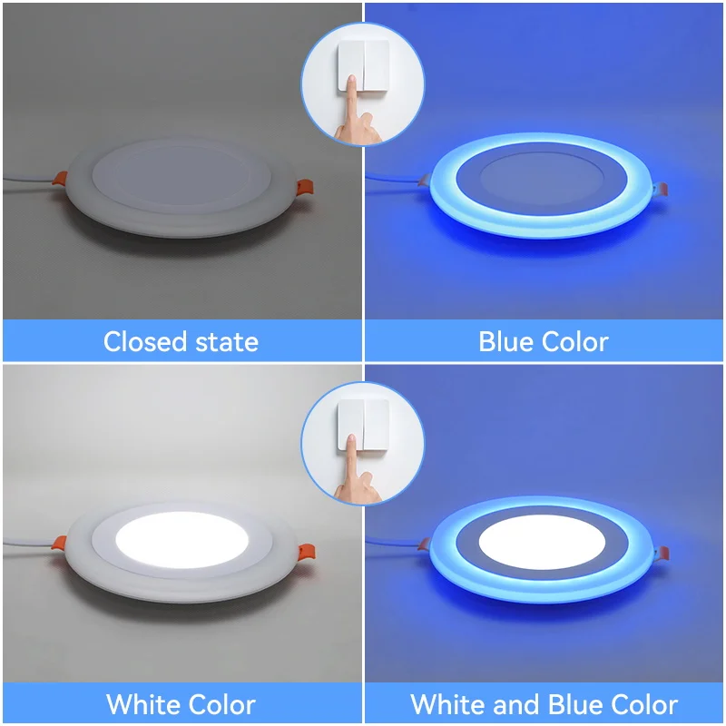 Description Picture 3 of itemDouble Color Led Ceiling Lamps Modern Downlight Spot Lights for Home Decor Living Room Bathroom Indoor Lighting Led Panel Light
