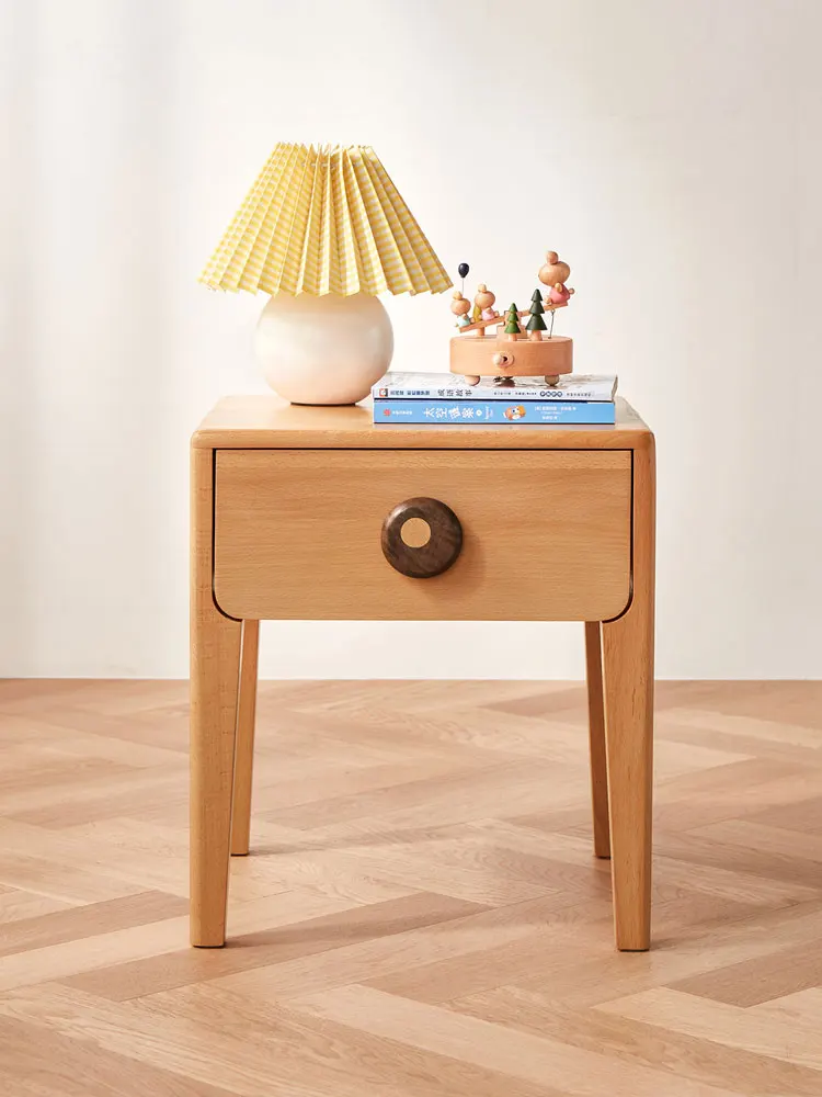 Nordic mini small children's bedside table solid wood feet bedside storage cabinet furniture