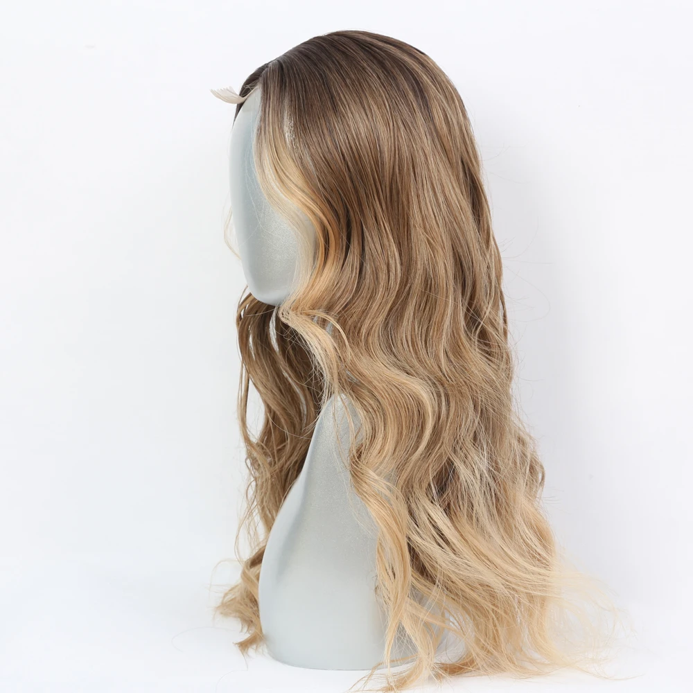Synthetic Lace  Wigs For  Women  Middle Parting  26inch Long Wavy Hair Cosplay/Daily  3 Color optional   High Temperature Fiber