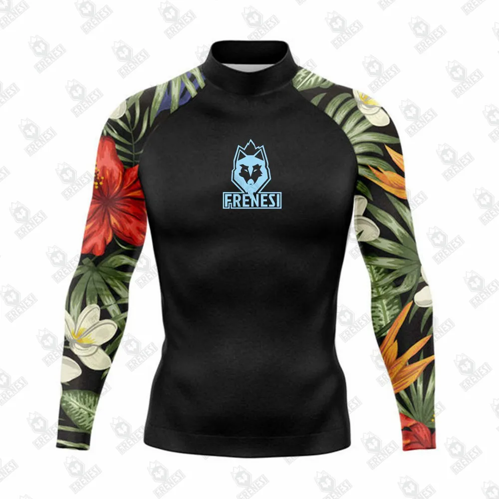 Sports Shirt Men Rashguard Men Long Sleeve Pro Surfing Shirt Sun Screen Surf Sweatshirt Rashguard UV Protection Swimwear Frenesi Surf Clothing