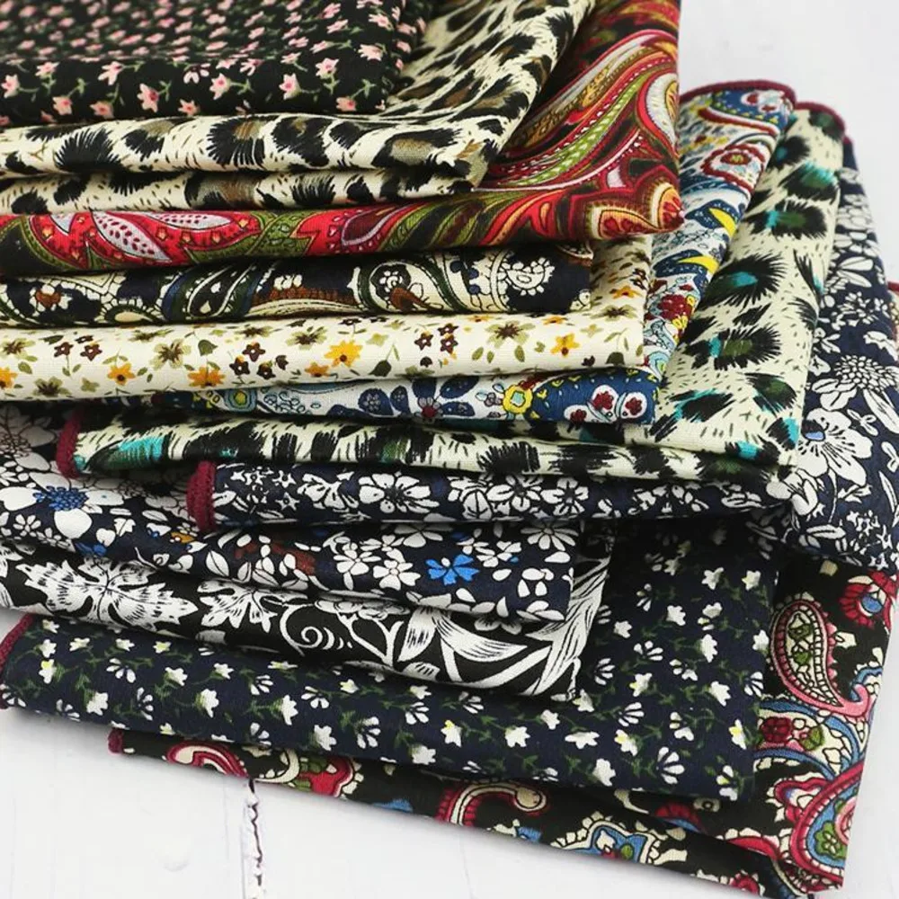 Pocket Square Cotton Cashew Leopard Print Handkerchief Scarf Suit Dress Chest Hanky Business Suit Accessories pocket square mini handkerchief