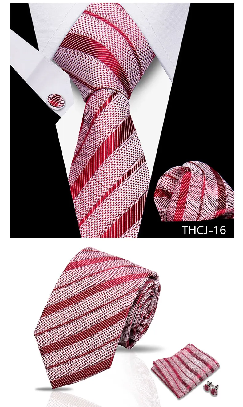 Krawatte Mann Luxus Business Krawatte Für Herren Manschettenknöpfe Einstecktuch Set 7,5 cm Krawatte Für Hochzeit Party Hemden Sets weiße Krawatten – Detail 30