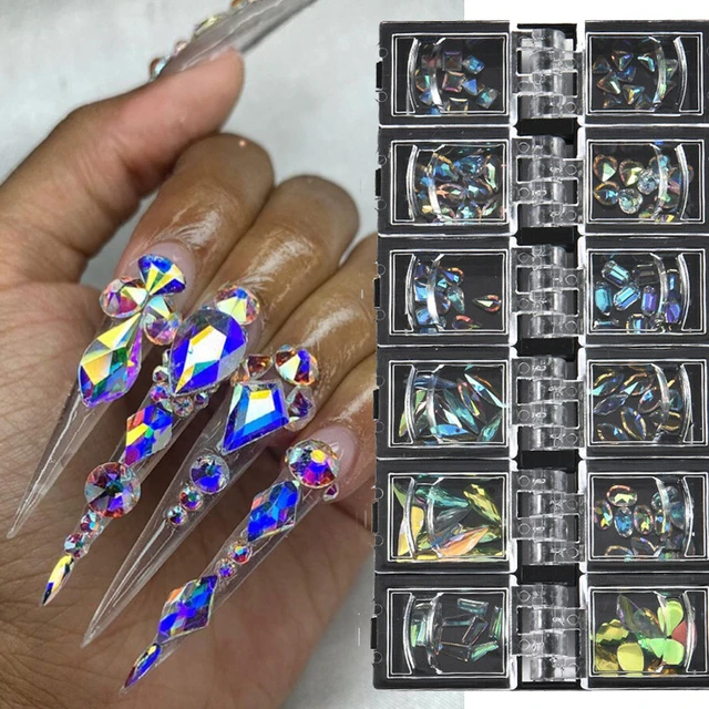 3 Boxes AB Crystal Rhinestones Set Mixed Color 3D Flatback Nail Decoration  DIY Nails Gems And Charms For Manicure Craft Decor - AliExpress