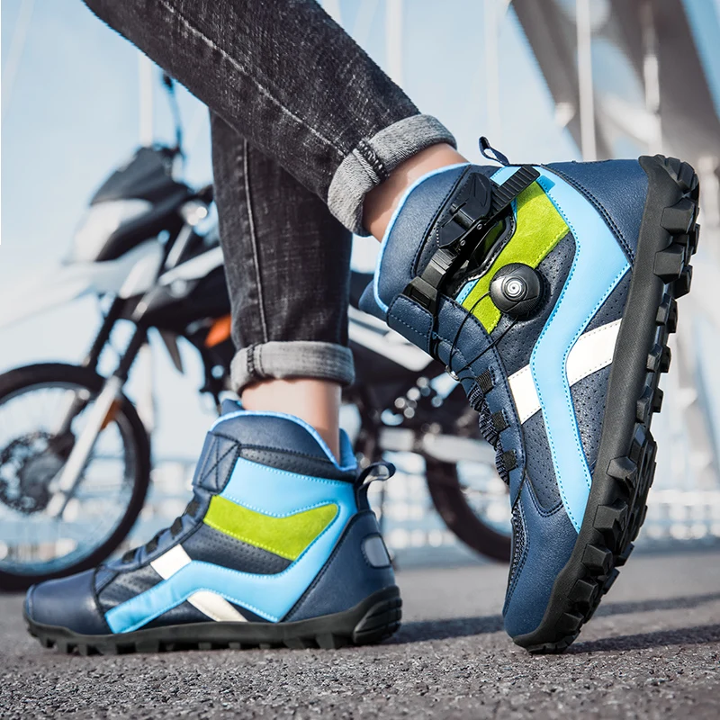 QQ-JCS1988-Motorcycle Shoes for Men, MTB Cycling Shoes, Winter Hiking High-Cut Boots, Tenis Masculino, Road Bicycle Sneaker