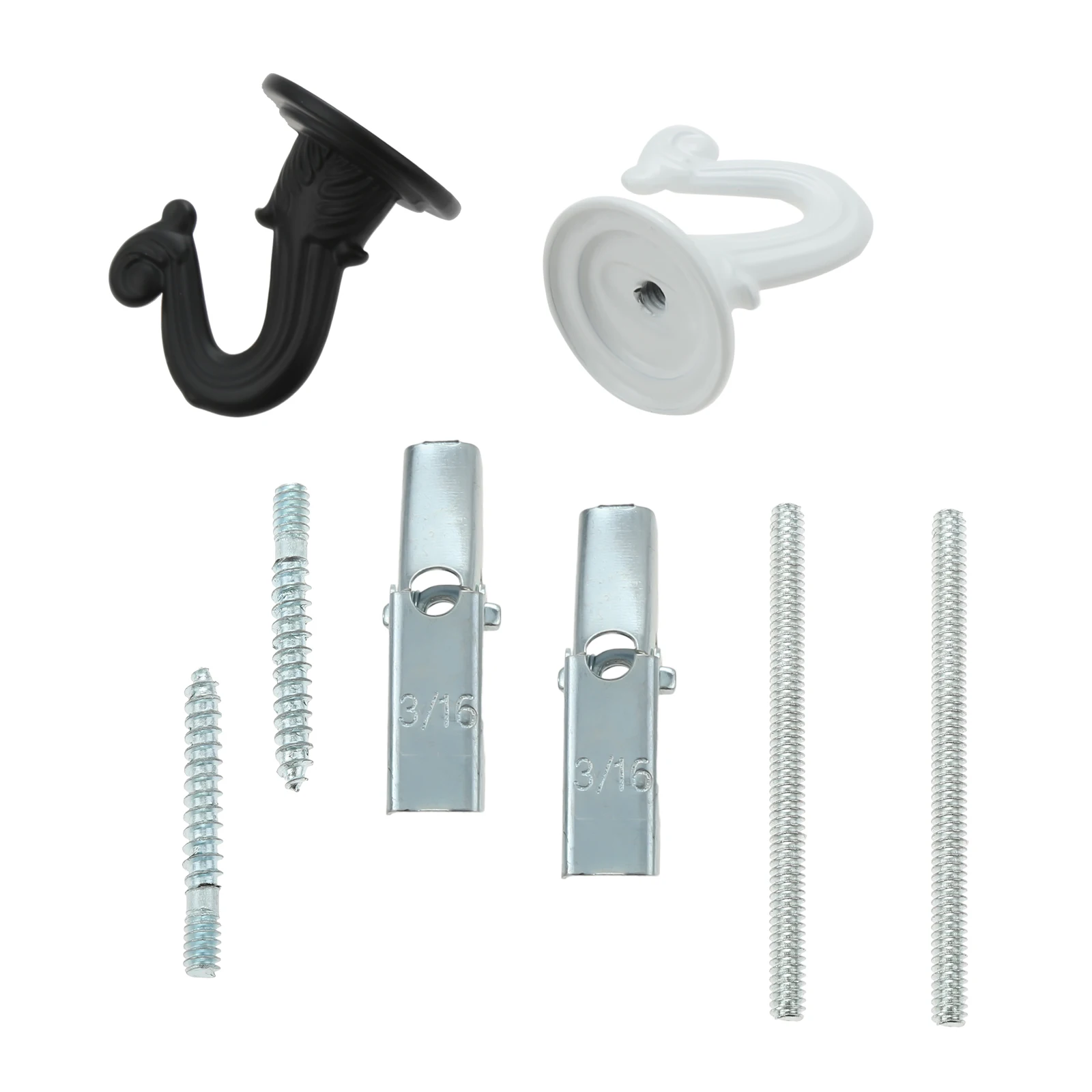 Rocky Mountain Goods Ceiling Swag Hook 2 Pack With Mounting Hardware 1 12 Heavy Duty Swag Hooks For Hanging Planter Ceiling Or Extender Chains Easy Install With Screwsbrackets Black