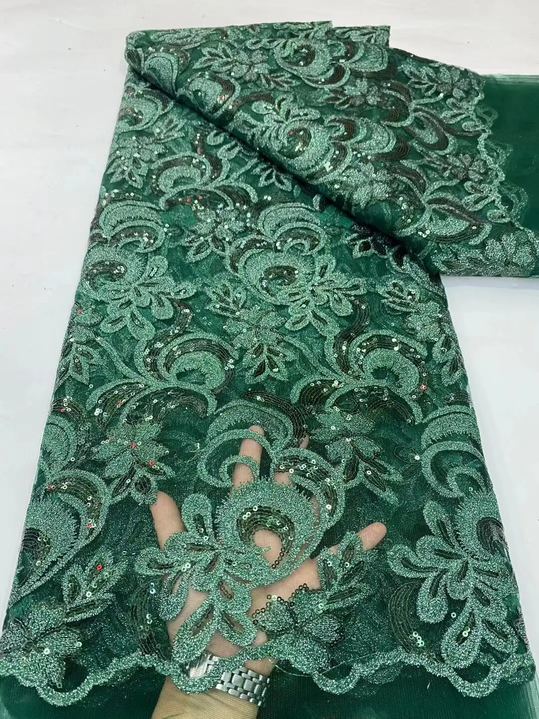 

African Nigerian Cotton Lace Fabric, Classic Swiss Voile, Embroidery, Lace Fabric for Sewing Birdal Wedding Dress, 5Yards