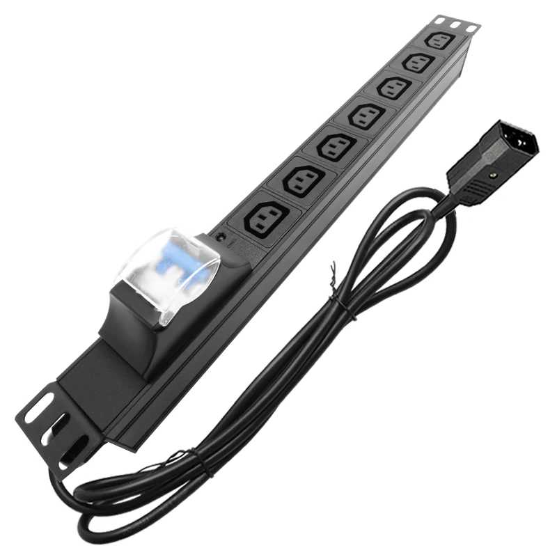 7 Way Iec 320 C13 Outlets Pdu Network Rack Power Strip Socket With Air Switch 2m